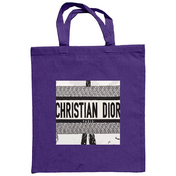 Mulepose | Holdbar Indkøbstaske i Stof Christian Dior Lilla one size