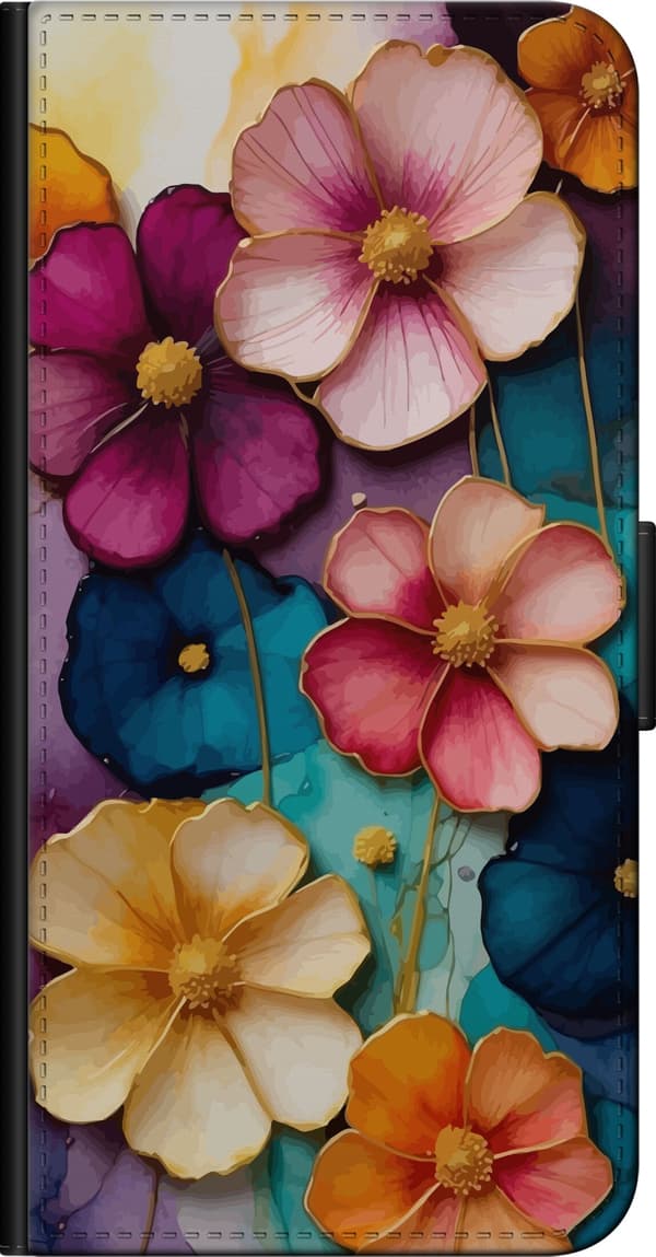 Kompatibel Tegnebogsetui til OnePlus 9 Pro Blomster Farver