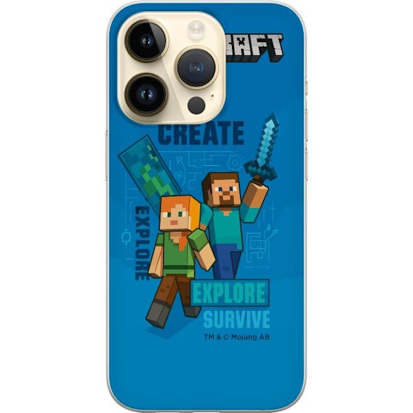 Apple iPhone 14 Pro Gennemsigtig cover Minecraft Huler