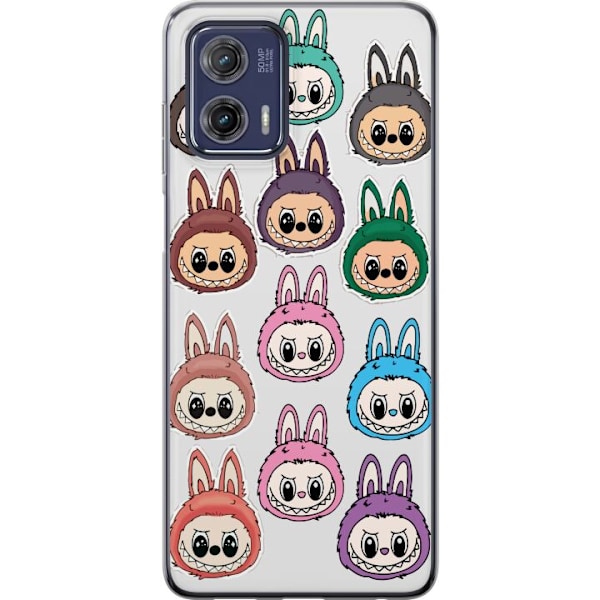 Motorola Moto G73 Genomskinligt Skal Labubu Macaron Monster