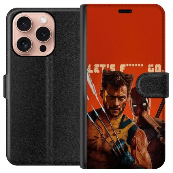 Kompatibelt Lommeboketui til Apple iPhone 16 Pro Deadpool & Wolverine