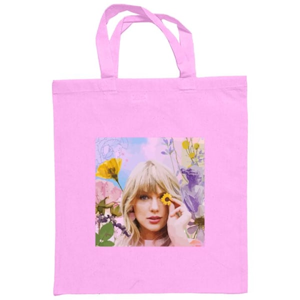 Tygpåse | Hållbar Shoppingväska i Tyg Taylor Swift - Blomma Rosa one size