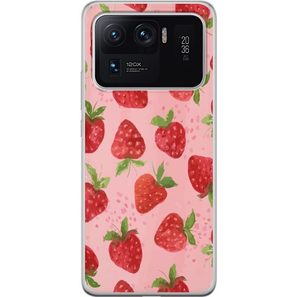 Xiaomi Mi 11 Ultra Gennemsigtig cover Jordbærdrømme - Retro-stil jordbærmønster