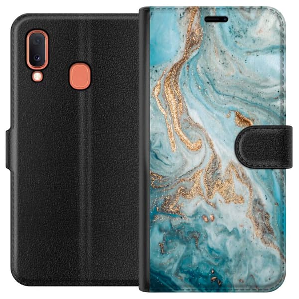 Kompatibelt Plånboksfodral till Samsung Galaxy A20e Magic Marble