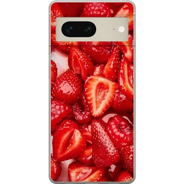 Google Pixel 7 Läpinäkyvä kuori Mansikkakuviointi - makea m