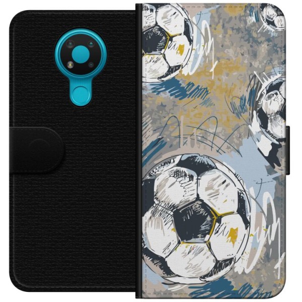 Nokia 3.4 Plånboksfodral Fotboll