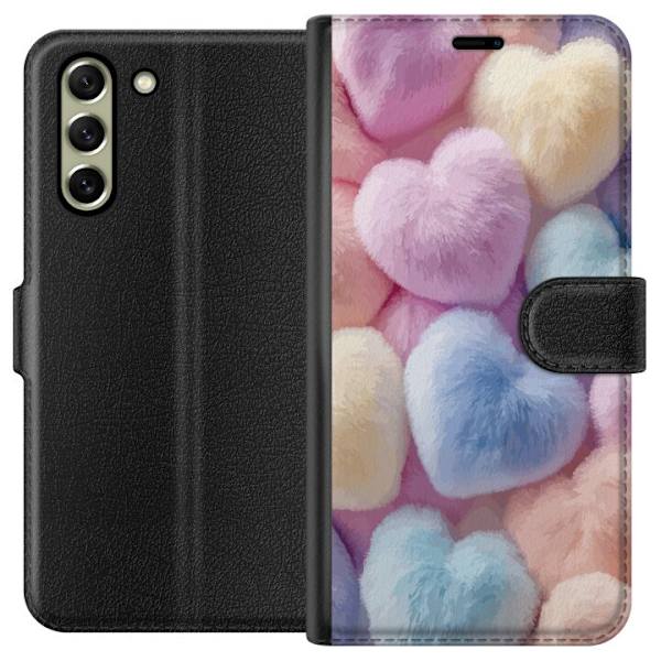 Samsung Galaxy S21 FE 5G Plånboksfodral Hjärtan Kärlek Grafisk Design Romantiskt Motiv Populärt Symbol Grafiskt Mönster Dekoration