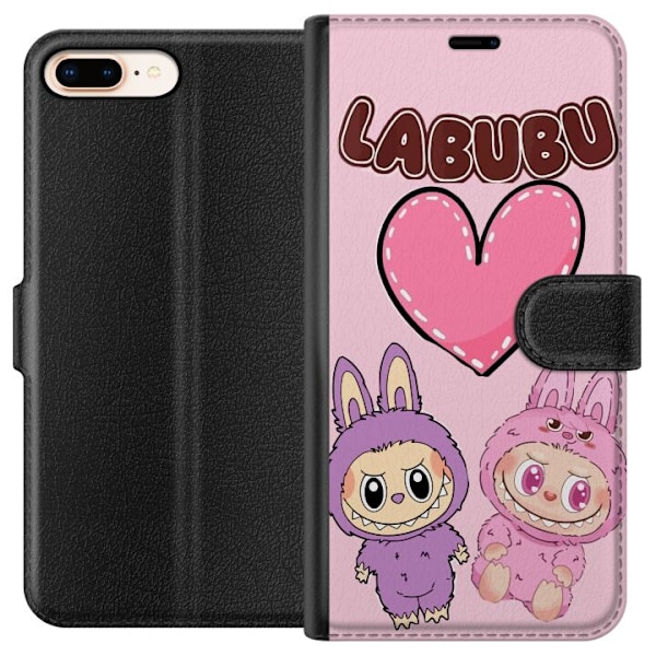 Apple iPhone 8 Plus Plånboksfodral Labubu Pink Monster