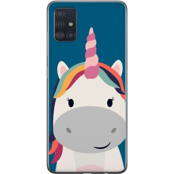 Samsung Galaxy A51 Genomskinligt Skal Enhörning / Unicorn