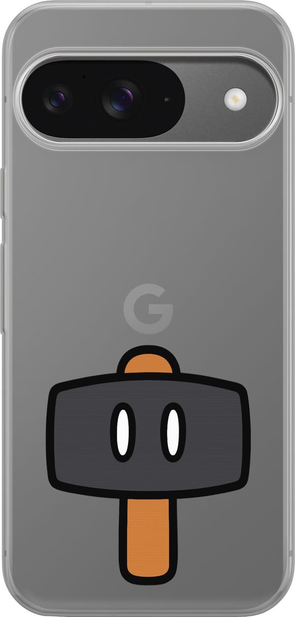 Kompatibel Mobilcover til Google Pixel 9 Sort spillehammer - Sort motiv med sort hammer. sort