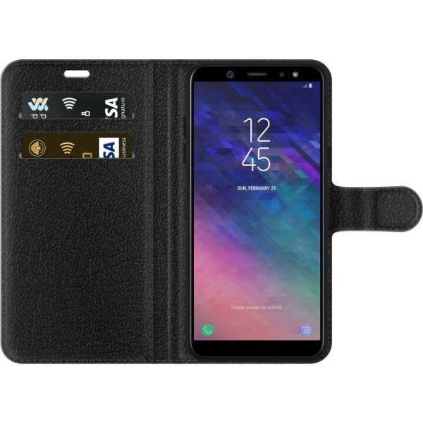 Samsung Galaxy A6 (2018) Lompakkokotelo Marmori painatus