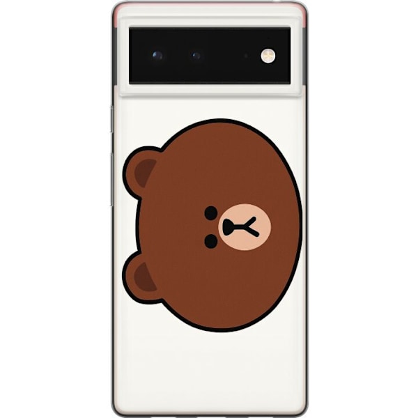 Google Pixel 6 Läpinäkyvä kuori line friends brown