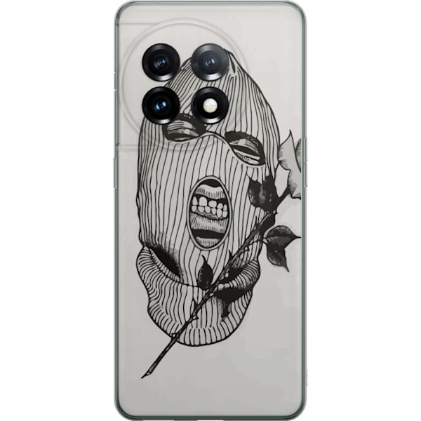 OnePlus 11 Gennemsigtig cover Ski Maske Ros Streetwear Design Grafisk Motiv Spænding Urban Stil Gadekunst Maskerade Symbol