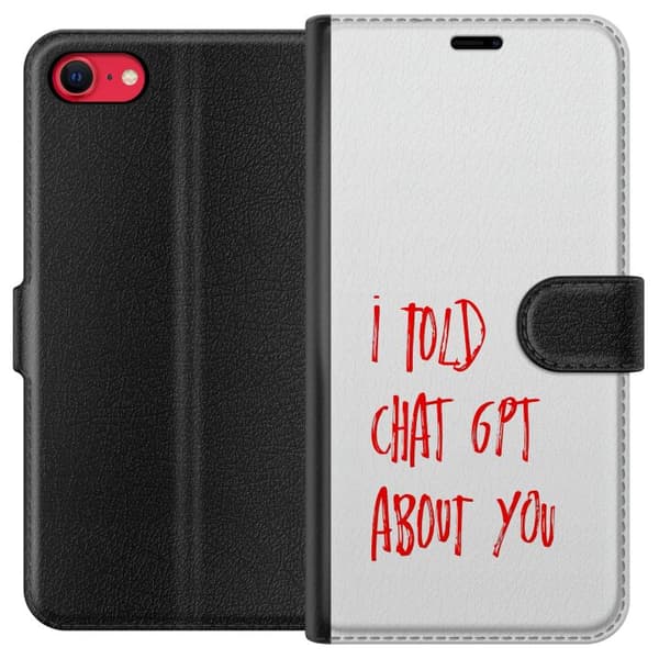 Kompatibelt Plånboksfodral till Apple iPhone 8 I Told ChatGPT About You vit