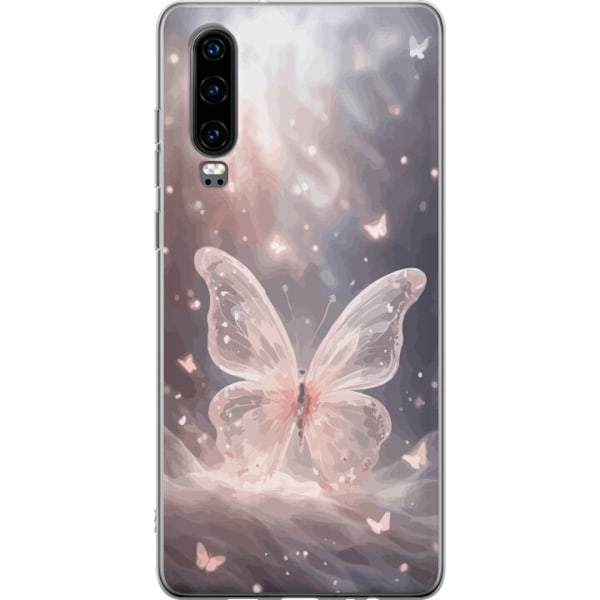 Huawei P30 Genomskinligt Skal Fjäril