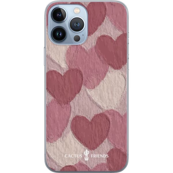Kompatibelt Mobildeksel til Apple iPhone 13 Pro Max Cactus and Friends - Blush papirhjerter
