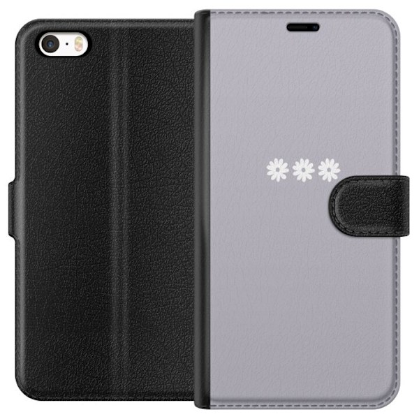 Apple iPhone SE (2016) Lompakkokotelo Lila Blomminimalismi - tyylikäs kukkakuva lila taustalla