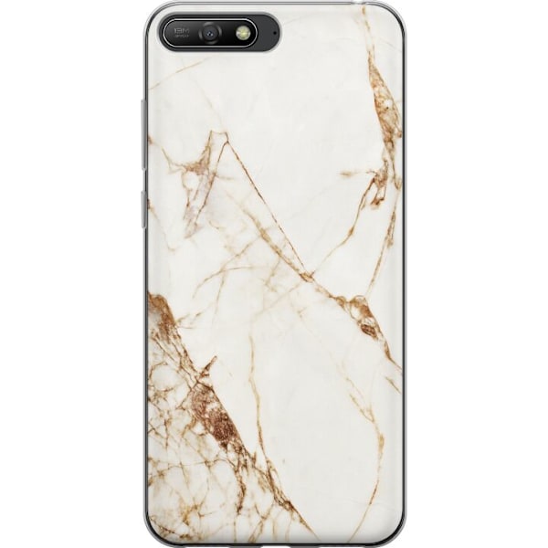 Huawei Y6 (2018) Gennemsigtig cover Hvid marmor