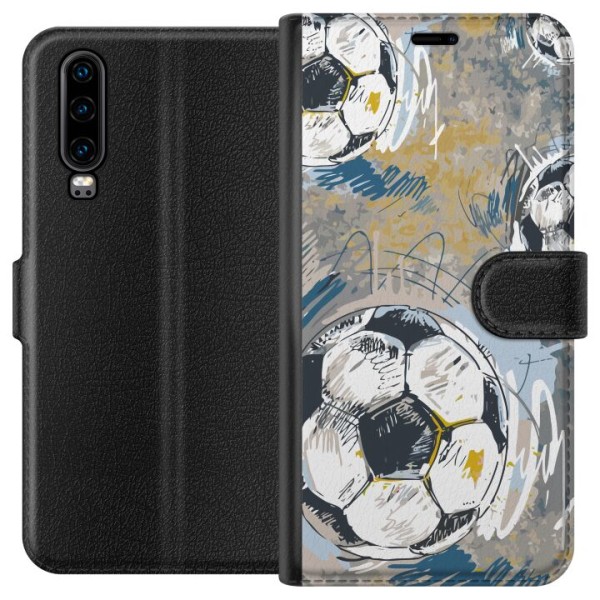 Huawei P30 Plånboksfodral Fotboll