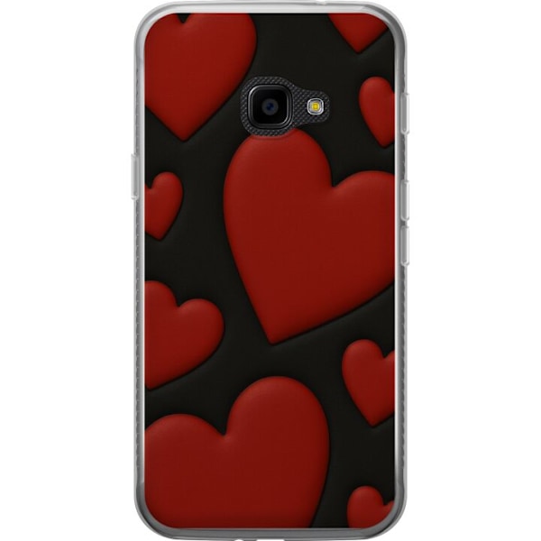 Samsung Galaxy Xcover 4 Läpinäkyvä kuori Punaiset Samettisydämet