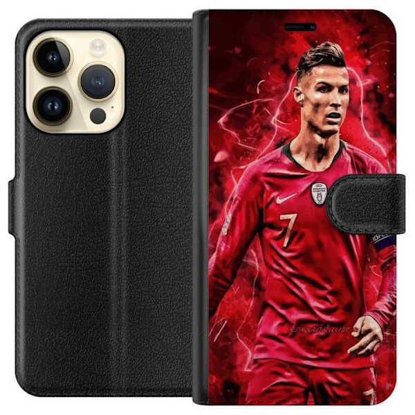 Apple iPhone 14 Pro Lommeboketui Ronaldo Ferdigheter - CR7 Design for Ekte Supportere