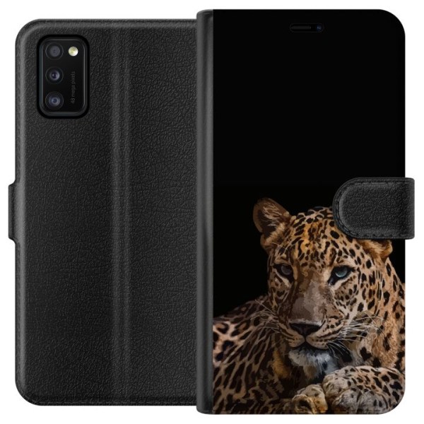 Samsung Galaxy A41 Lompakkokotelo Leopard