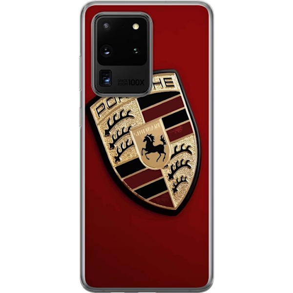 Samsung Galaxy S20 Ultra Genomskinligt Skal Mobilskal med stilren Porce logotyp i svartvitt