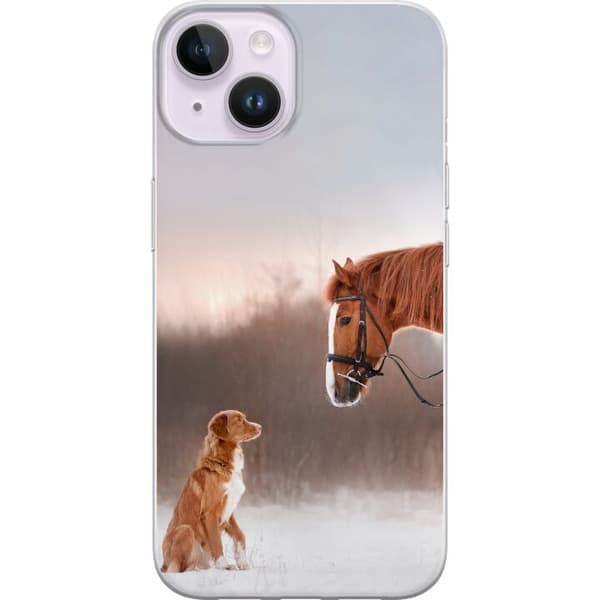 Kompatibelt Mobildeksel til Apple iPhone 14 Hest & Hund