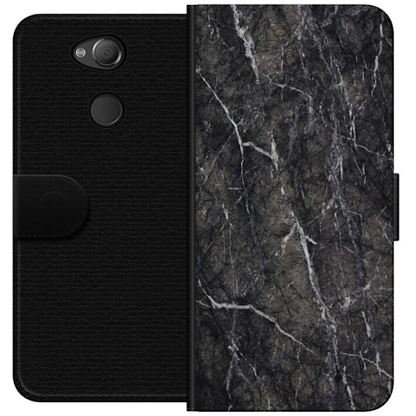 Sony Xperia XA2 Tegnebogsetui Sort Marmor