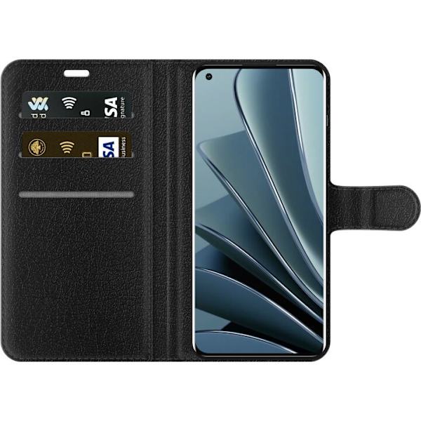 OnePlus 10 Pro Tegnebogsetui Louis Vuitton Mørk Tilstand Design Sort Luksus Stil Mode Populær Grafisk Mønster Modeikon Luksusmærke