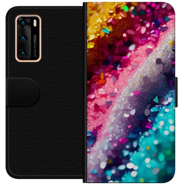 Huawei P40 Tegnebogsetui Glitter