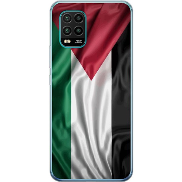 Xiaomi Mi 10 Lite 5G Genomskinligt Skal Palestinaflaggan – ikoniskt frihetsmotiv i rött, svart, vitt och grönt