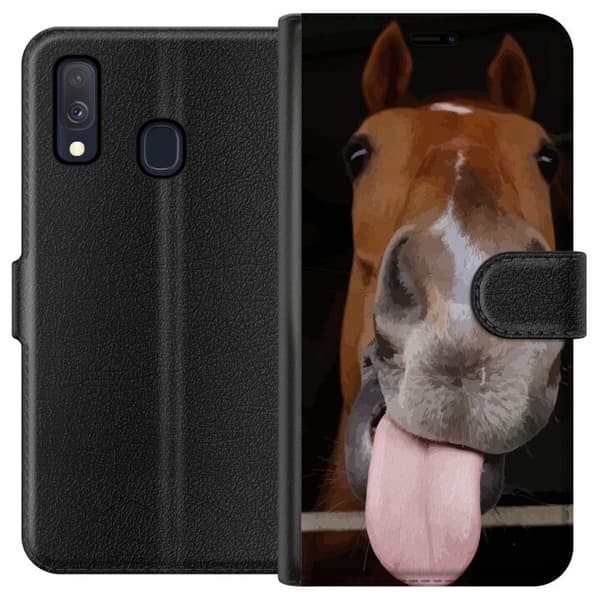 Kompatibel Tegnebogsetui til Samsung Galaxy A40 Rolig hest