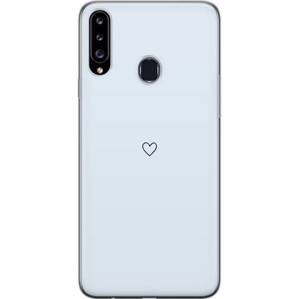 Kompatibelt Mobildeksel til Samsung Galaxy A20s Hjertet Lys Blå