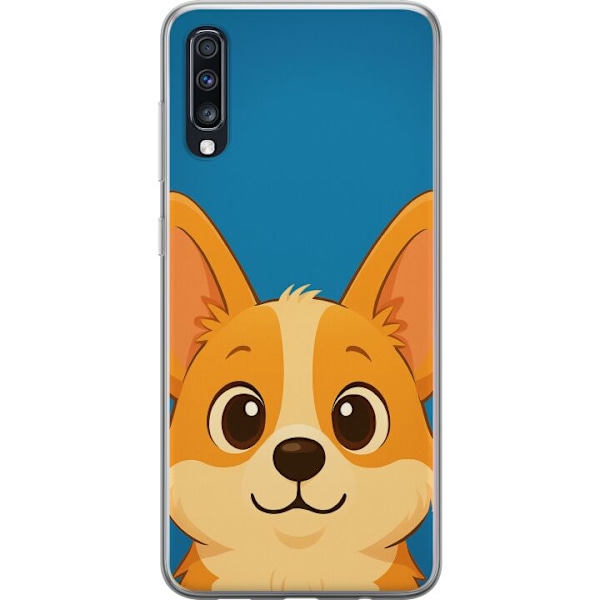 Samsung Galaxy A70 Läpinäkyvä kuori Hello Corgi