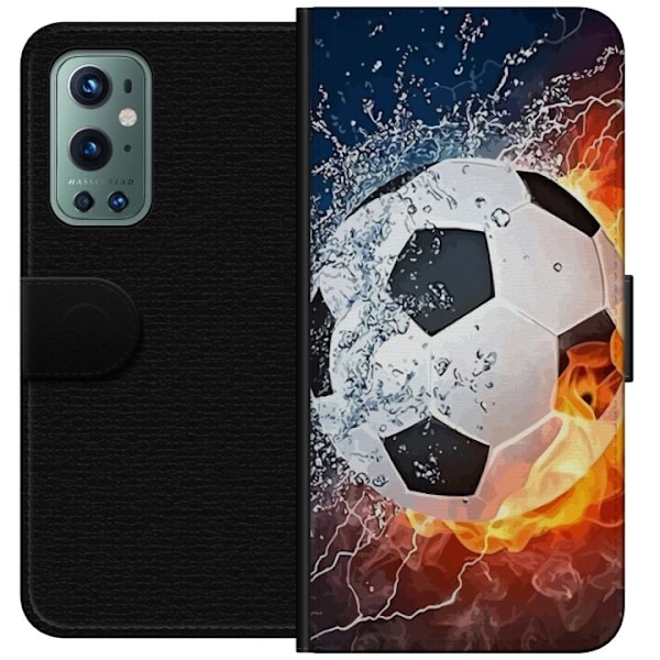 OnePlus 9 Pro Tegnebogsetui Fodbold Ild