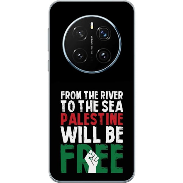 Honor Magic7 Pro Genomskinligt Skal Free Palestine – politiskt statement med kraftfullt grafiskt uttryck