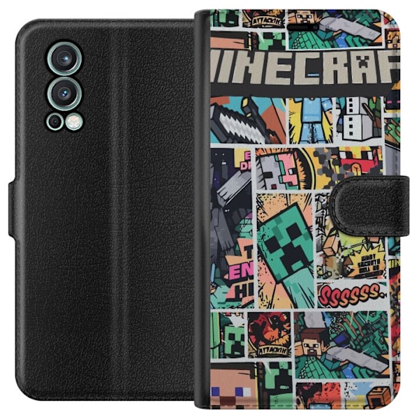 OnePlus Nord 2 5G Tegnebogsetui Minecraft Kunst