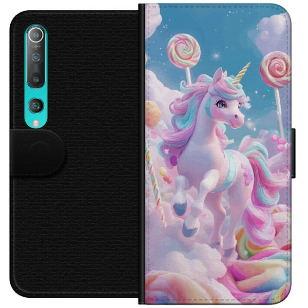 Xiaomi Mi 10 5G Plånboksfodral Enhörning Candy Pastell Kawaii Motiv Söt Populär Färg Grafiskt Trend Barn Motiv Fantasy Art