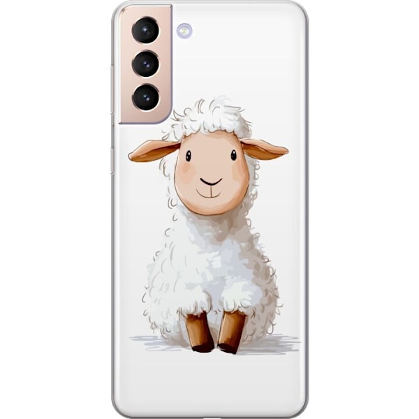 Samsung Galaxy S21 Läpinäkyvä kuori Suloinen Lammas - lasten ja vauvan tuotteita sarjakuvatyyliin