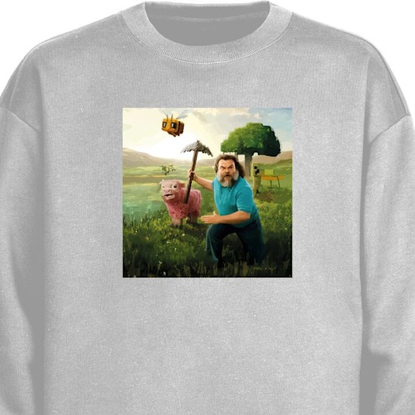 Sweatshirt for Barn | Myk og Klassisk Collegegenser A Minecraft Movie grå one size
