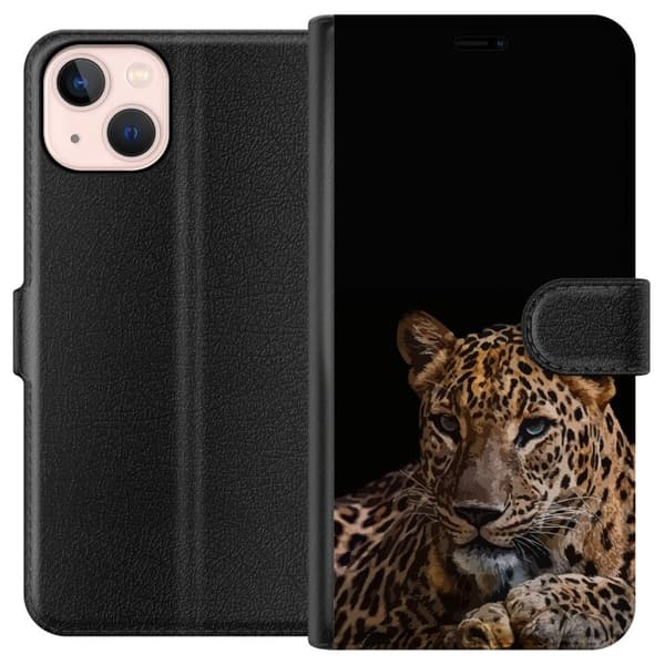 Kompatibel Tegnebogsetui til Apple iPhone 13 Leopard