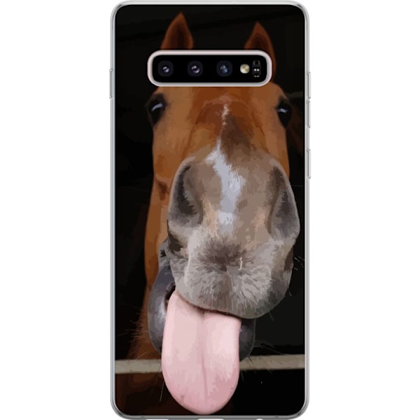 Samsung Galaxy S10+ Gennemsigtig cover Rolig hest