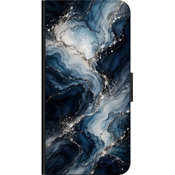 Kompatibel Tegnebogsetui til Huawei Y6 (2018) Natmarmor blå
