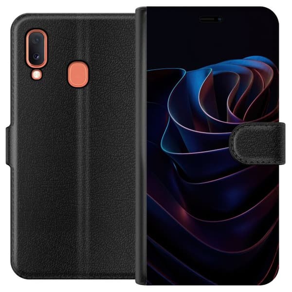 Kompatibelt Plånboksfodral till Samsung Galaxy A20e Neon Flow svart