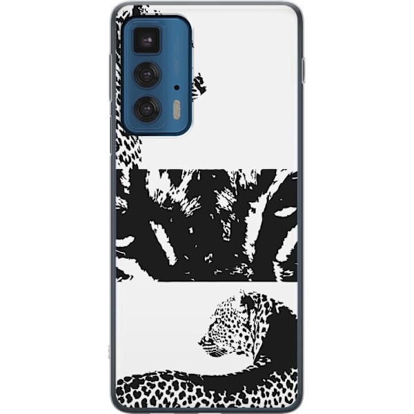 Motorola Edge 20 Pro Läpinäkyvä kuori Leopard Faces