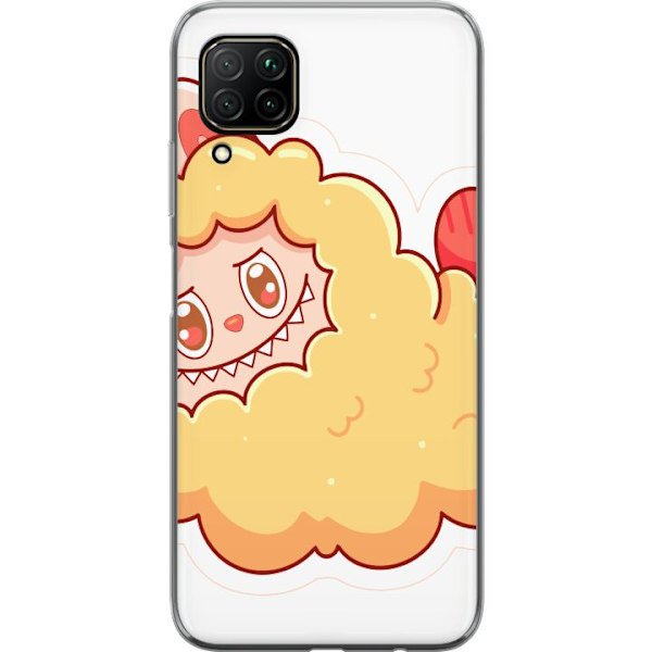 Huawei P40 lite Genomskinligt Skal Labubu Tvättbjörn Pop Mart Figur Samlarobjekt Söt Design Populärt Motiv Art Toy Kreativ Figurserie