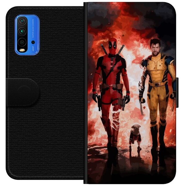 Xiaomi Redmi Note 9 4G Tegnebogsetui Wolverine Deadpool