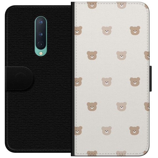 OnePlus 8 Lompakkokotelo Teddy-tausta - söpöt teddykarhut pehmeällä taustalla