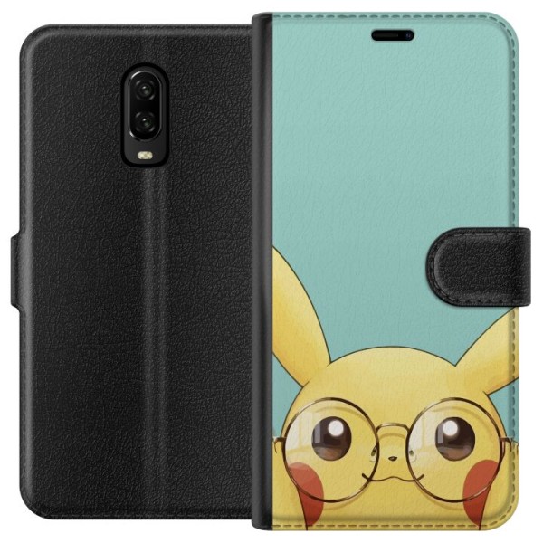 OnePlus 6T Plånboksfodral Pikachu glasögon